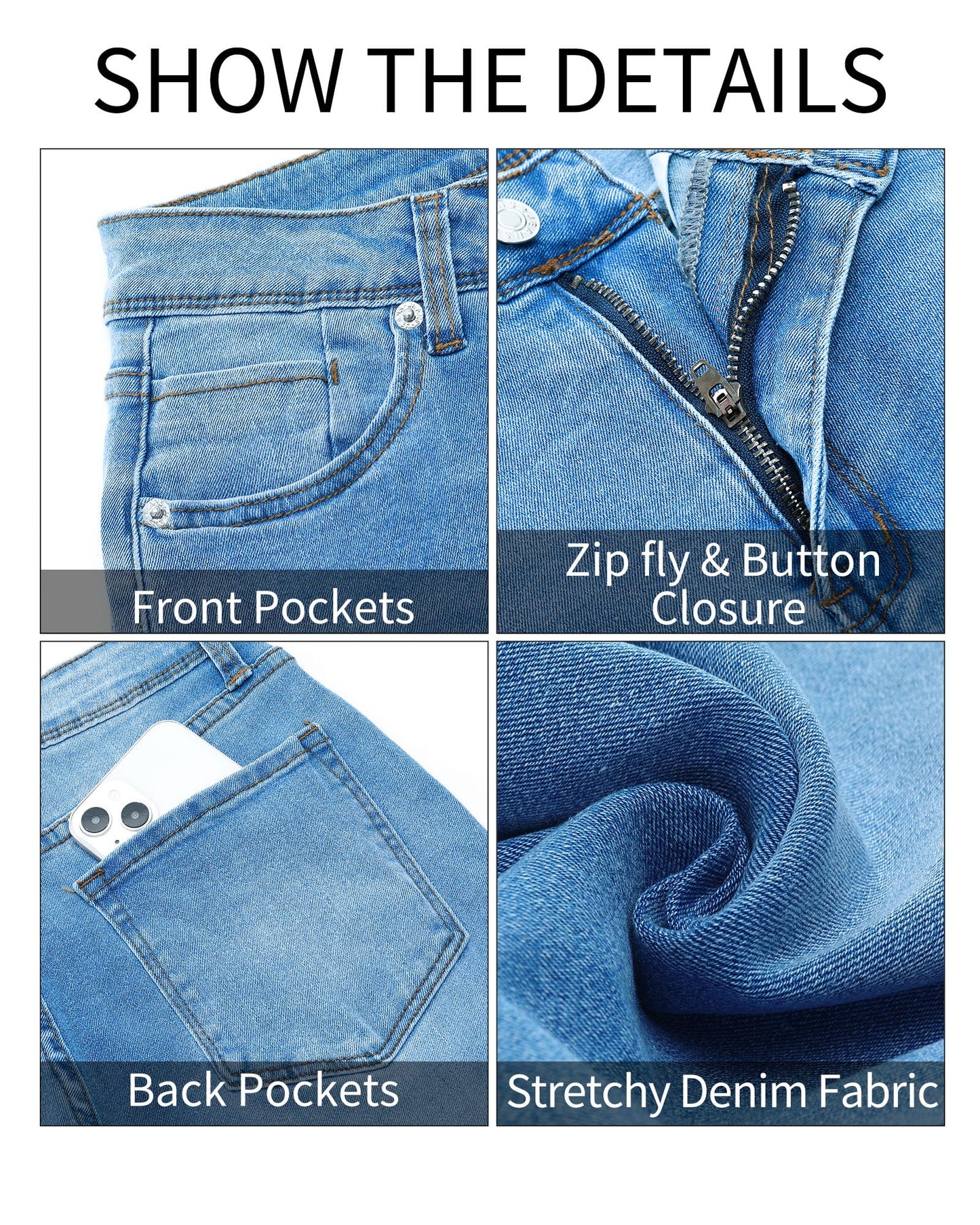 Skinny Jeans Women High Waist Stretchy High Rise Trousers Denim Pants