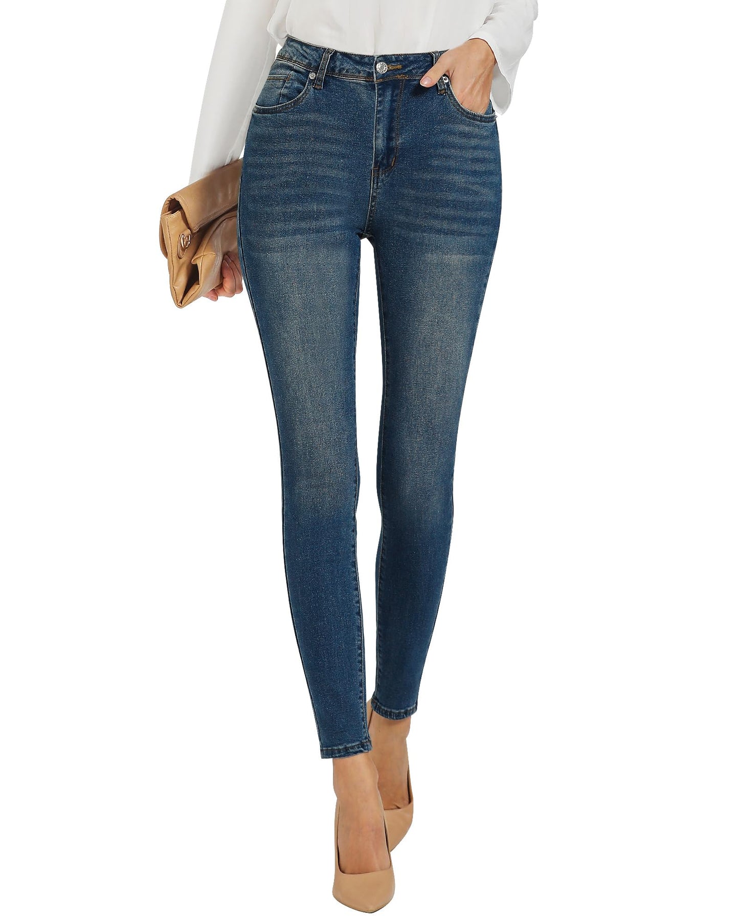 Skinny Jeans Women High Waist Stretchy High Rise Trousers Denim Pants