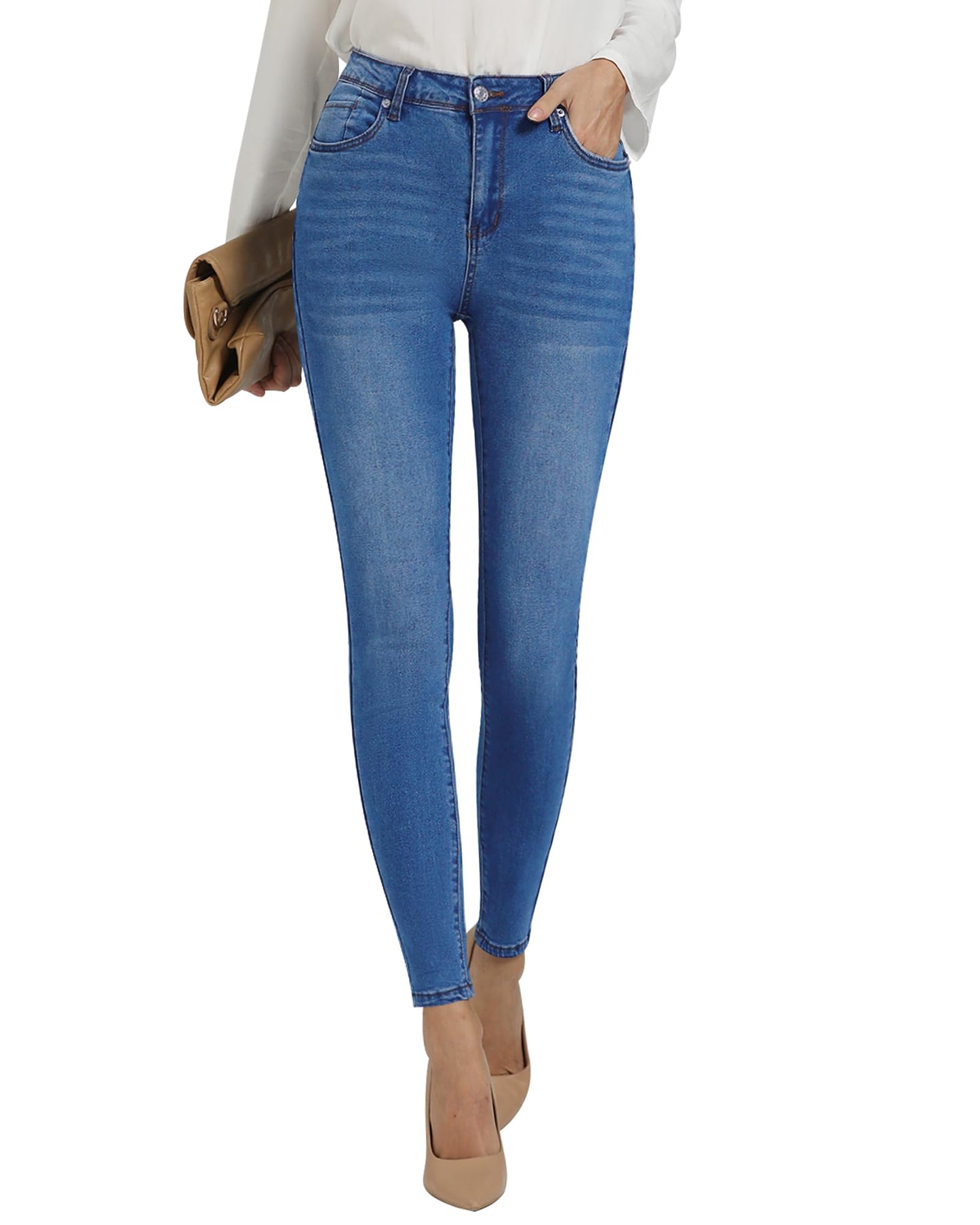 Skinny Jeans Women High Waist Stretchy High Rise Trousers Denim Pants