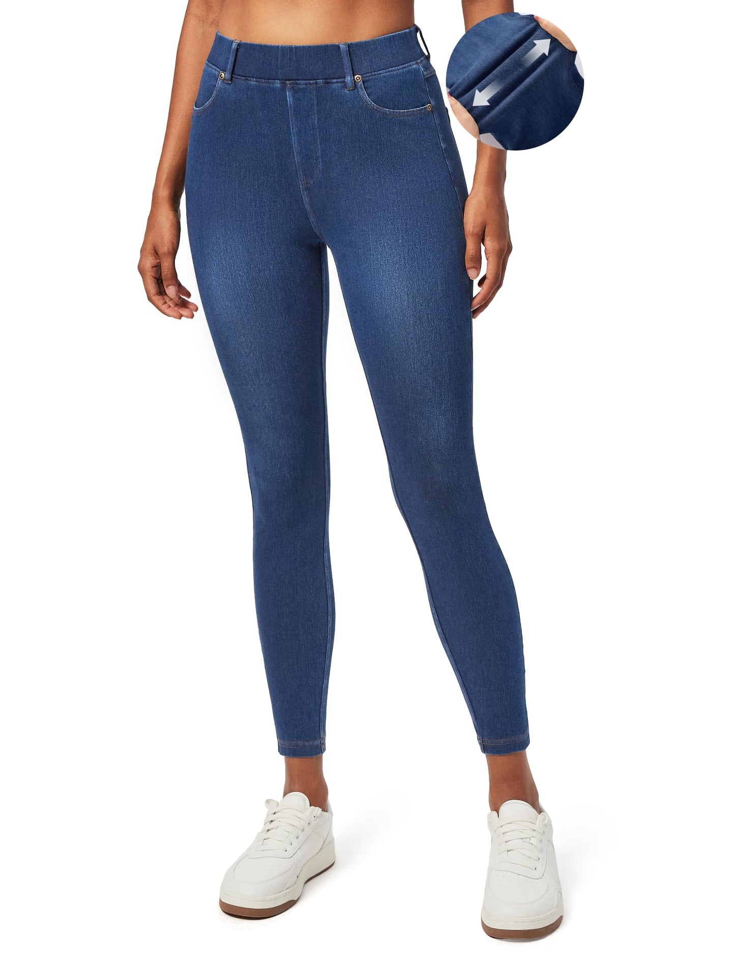 Tummy Control Stretchy Jeans Women High Waisted Pull on Denim Leggings Sweatpants