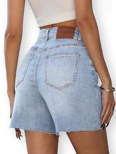 Women's Baggy Jean Shorts Wide Straight Leg Denim Shorts