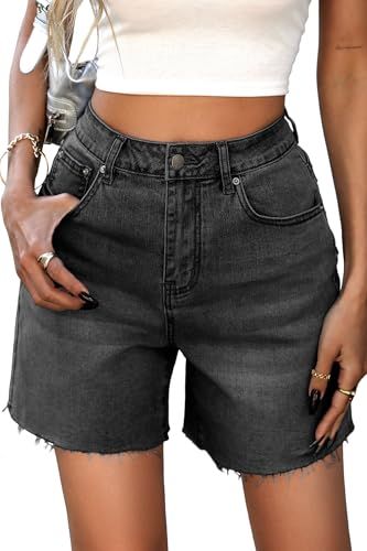 Women's Baggy Jean Shorts Wide Straight Leg Denim Shorts