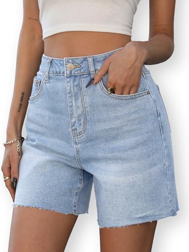 Women's Baggy Jean Shorts Wide Straight Leg Denim Shorts