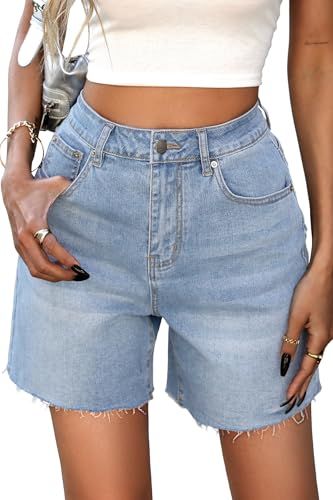 Women's Baggy Jean Shorts Wide Straight Leg Denim Shorts