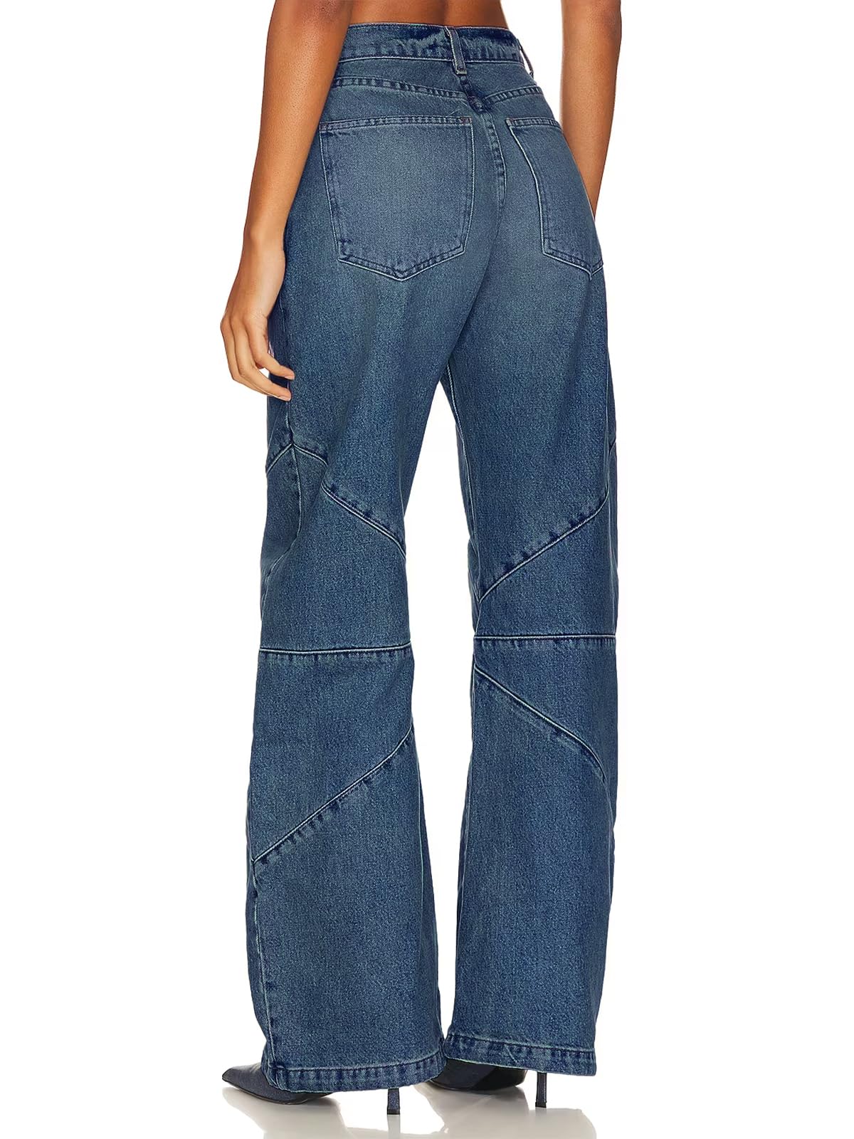 Women's High Waisted Baggy Barrel Jeans Boyfriend Wid Leg Denim Pants