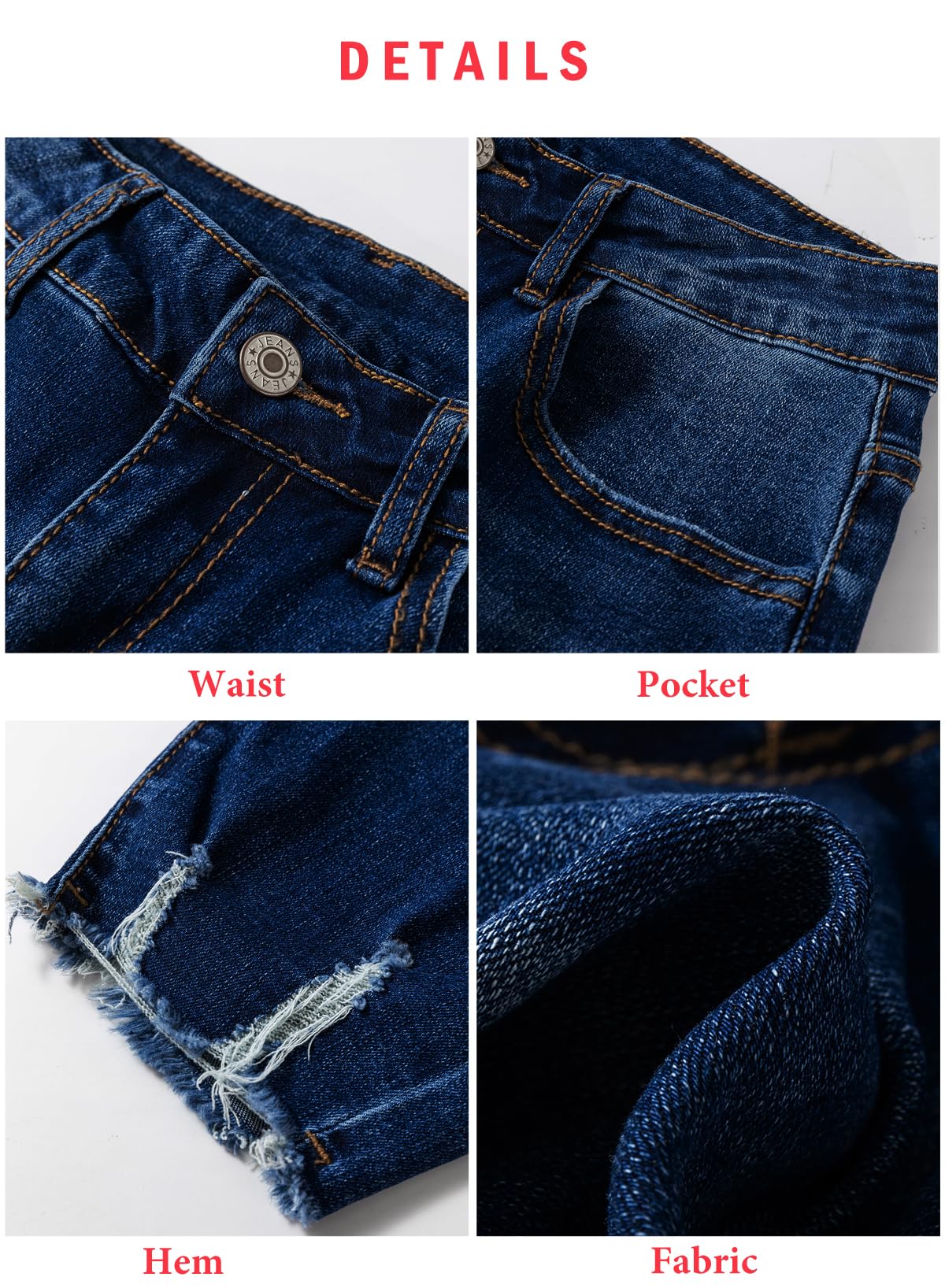 Women's Jeans High Waisted Stretchy Ripped Distressed Jean Pants