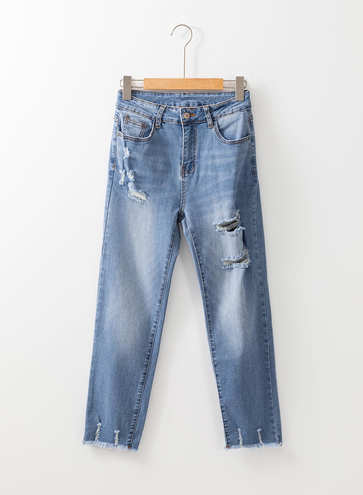 Women's Jeans High Waisted Stretchy Ripped Distressed Jean Pants