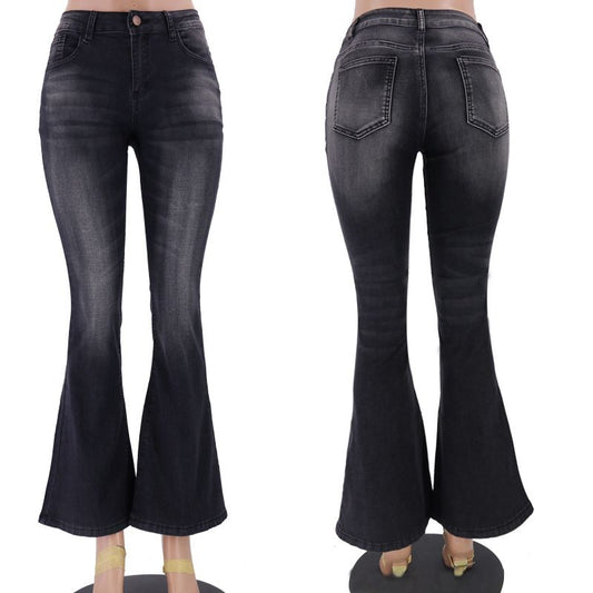 Women's Low Rise Flare Jeans Bootcut Denim Pants Slim Fit Stretch Trousers