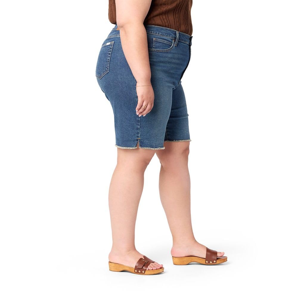 Women's Plus Size Jeans High Waisted Shorts Stretchy Knee Length Denim Shorts