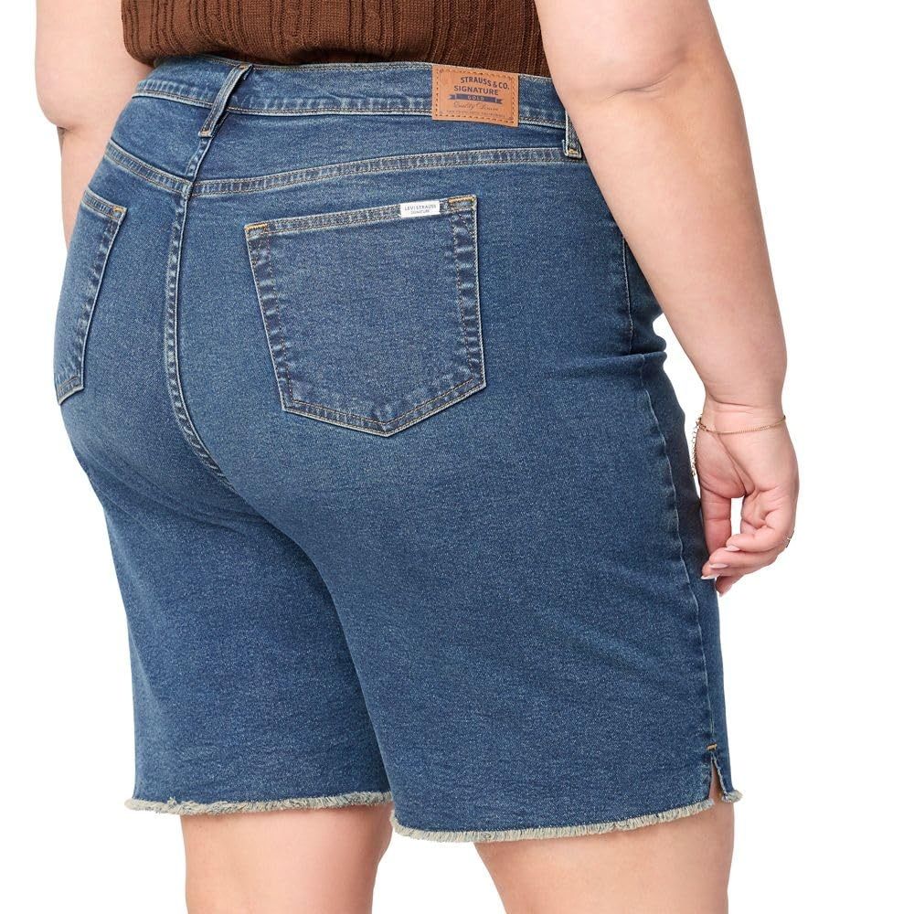 Women's Plus Size Jeans High Waisted Shorts Stretchy Knee Length Denim Shorts