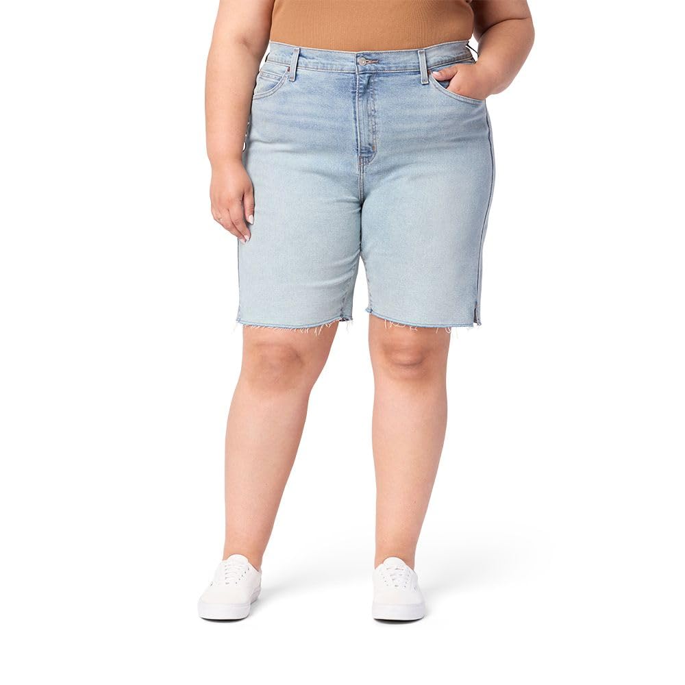 Women's Plus Size Jeans High Waisted Shorts Stretchy Knee Length Denim Shorts