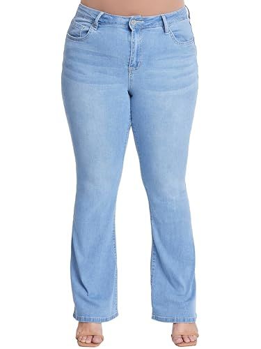 Women’s Plus Size Jeans Stretchy High Waisted Casual Comfort Pants