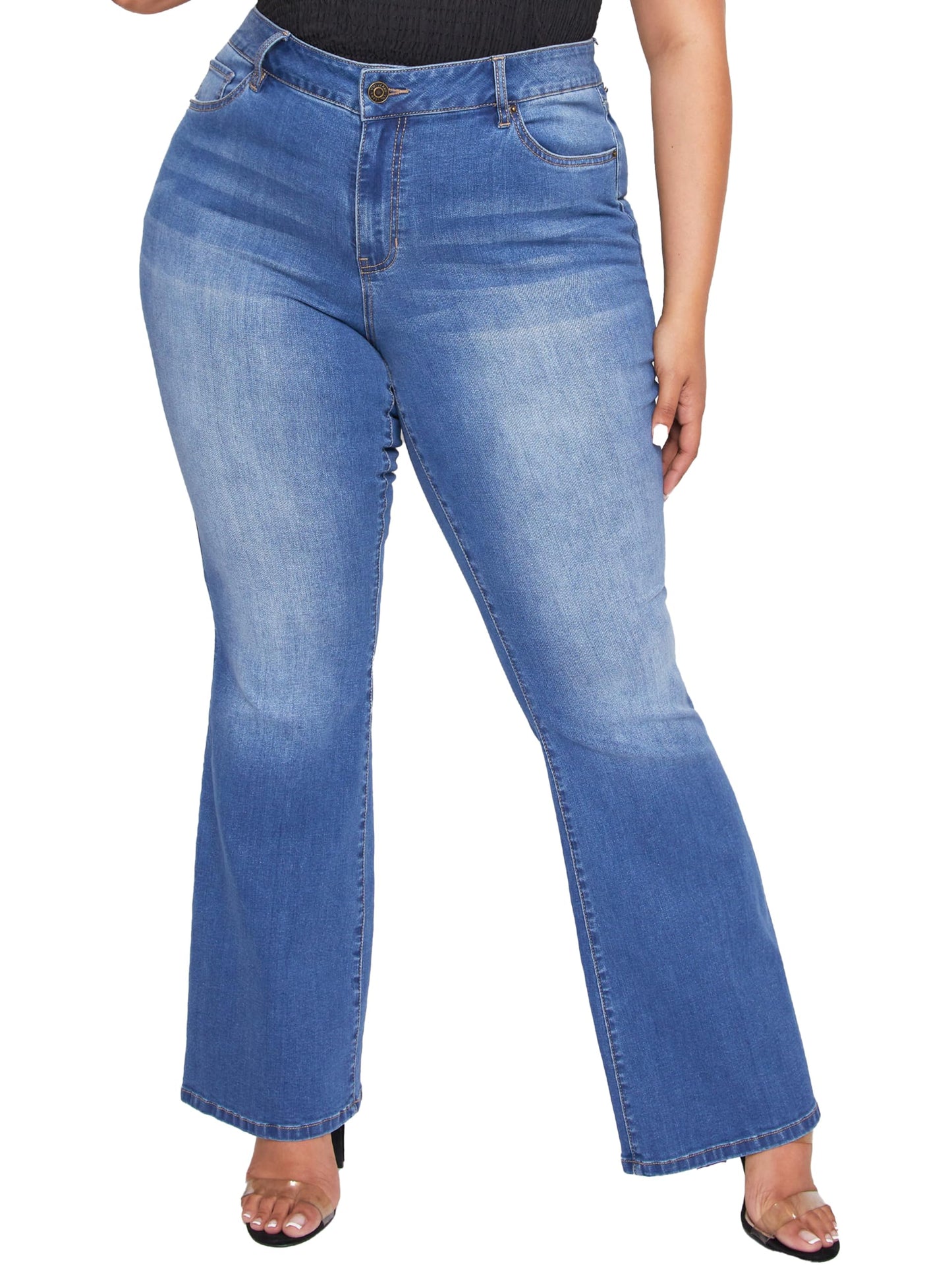 Women’s Plus Size Jeans Stretchy High Waisted Casual Comfort Pants