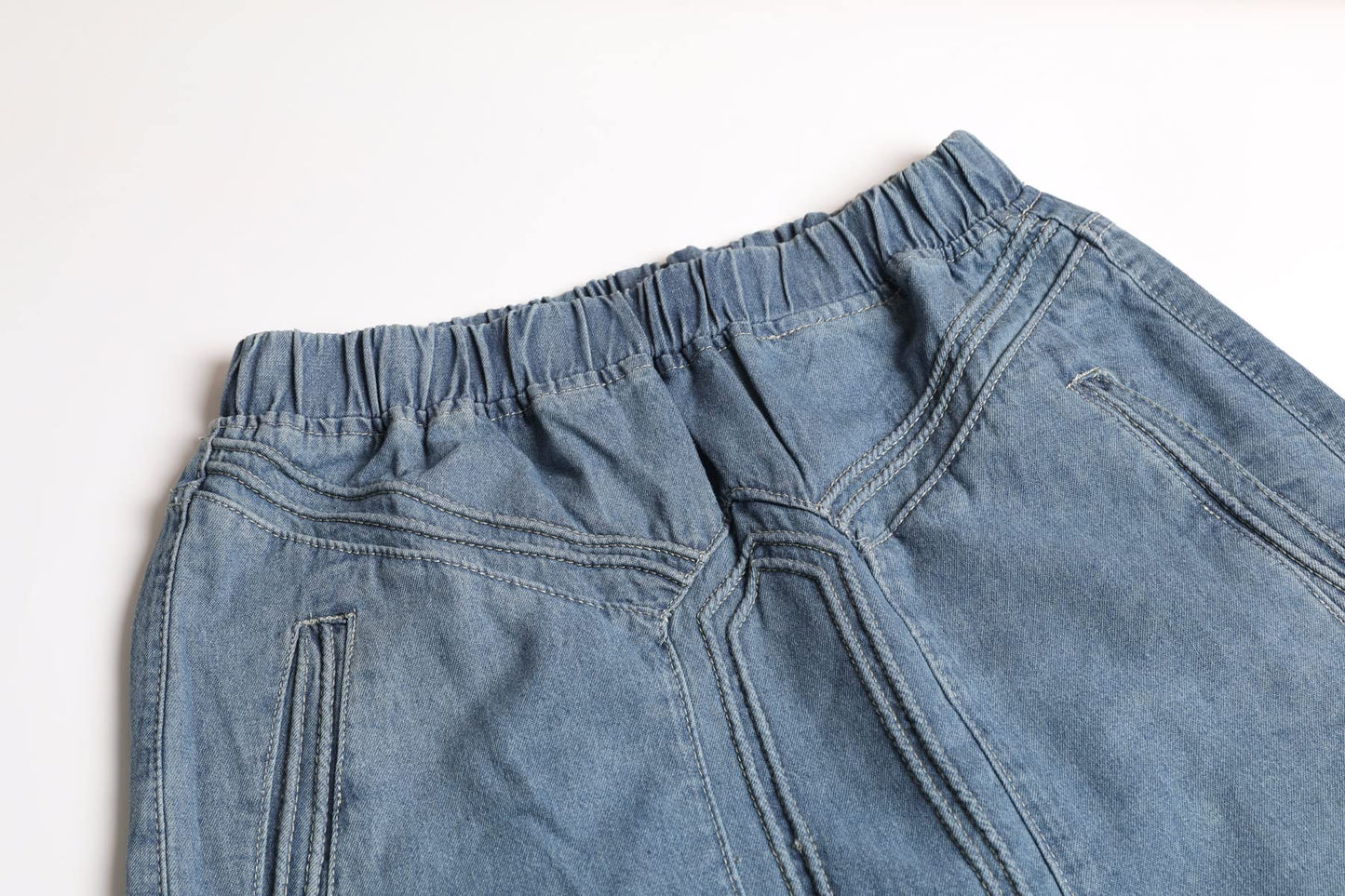 Women's Retro Jeans Skirt Elastic High Waist Frayed A-Line Maxi Denim Skirt