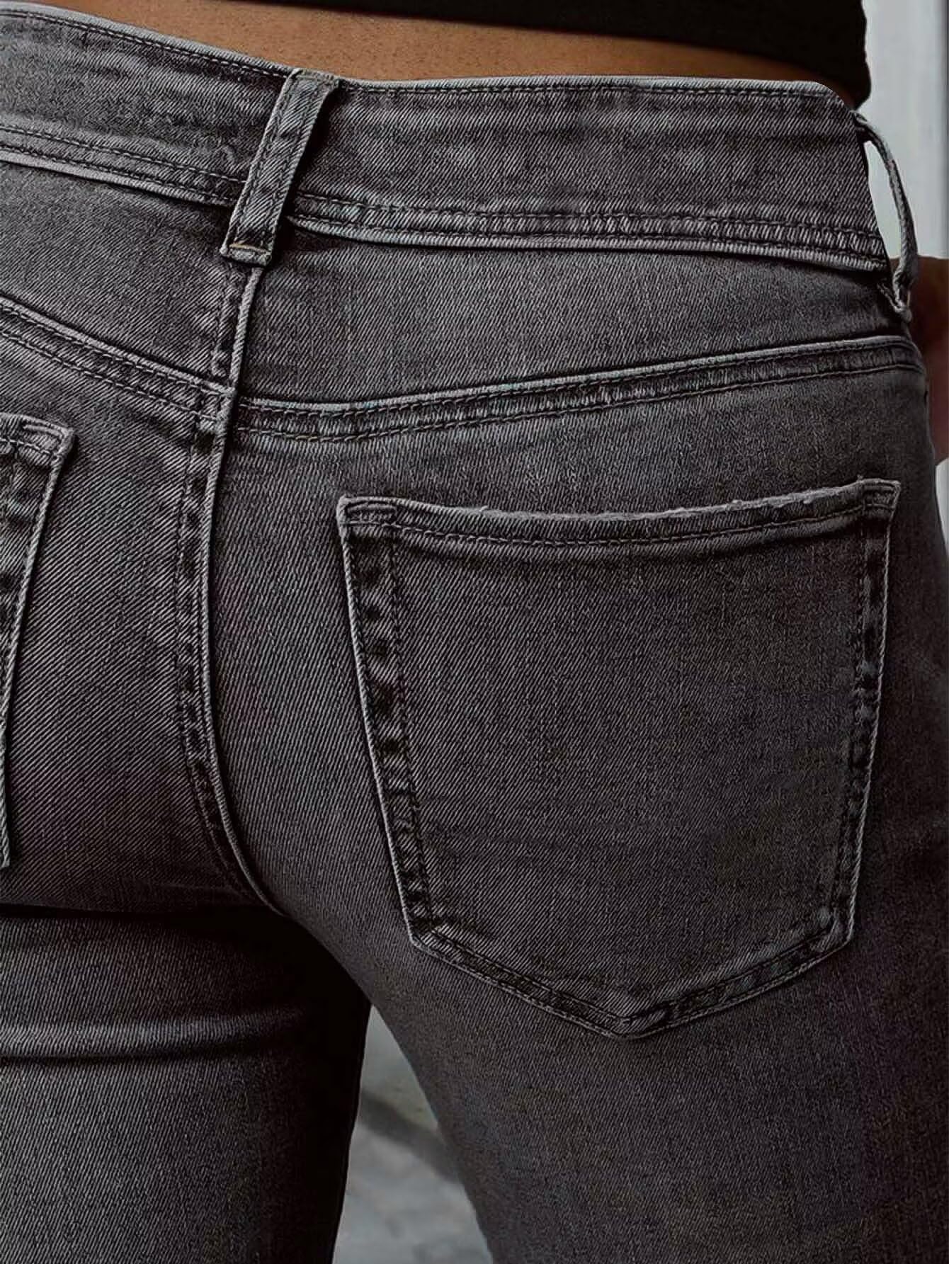 Women's Ripped Bell Bottom Jeans Bootcut Denim Flare Jeans Pants