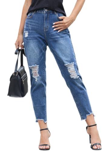 Women's Skinny Jeans Stretchy Ripped Distressed Denim Pants