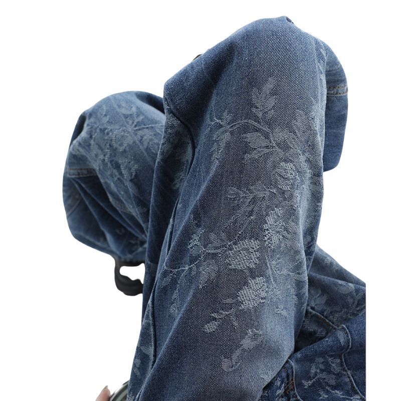 Women’s Floral Print High Waisted Wide Leg Jeans Straight Palazzo Denim Pants details