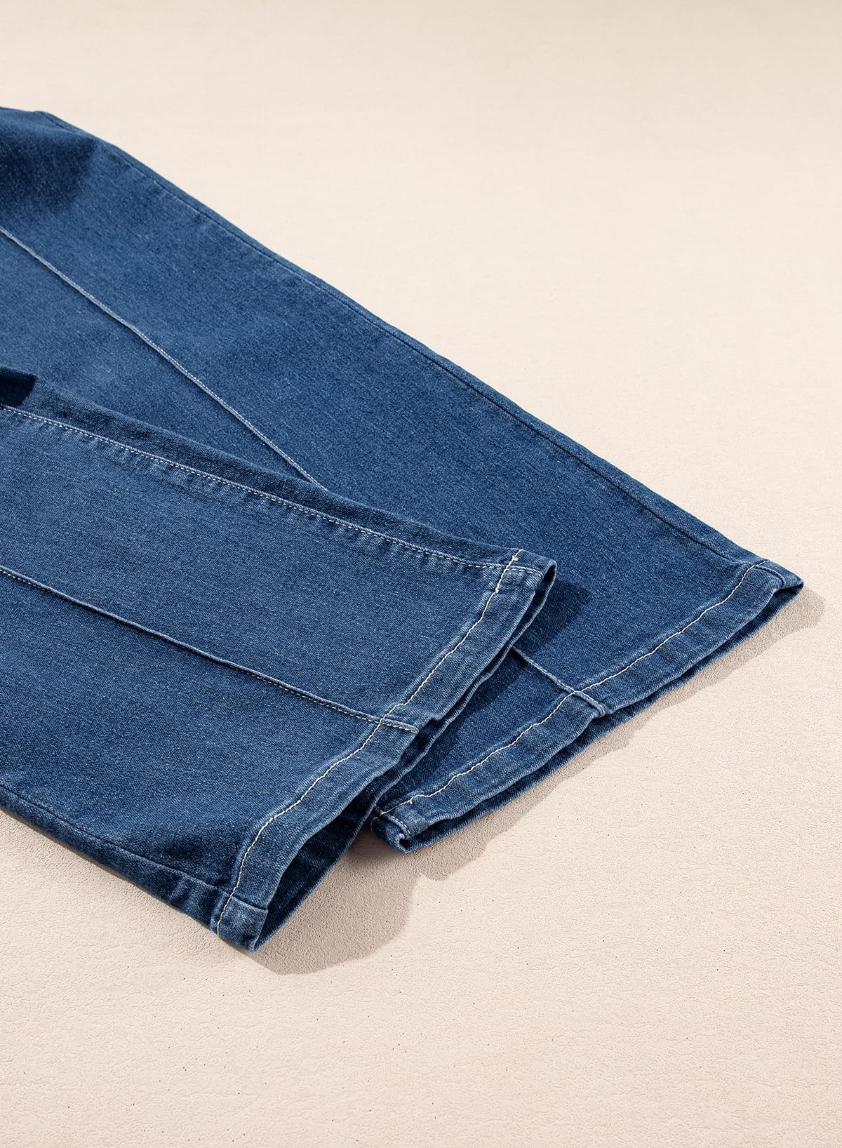 Women's Wide Leg Flare Jeans Baggy High Waisted Stretch Denim Pants