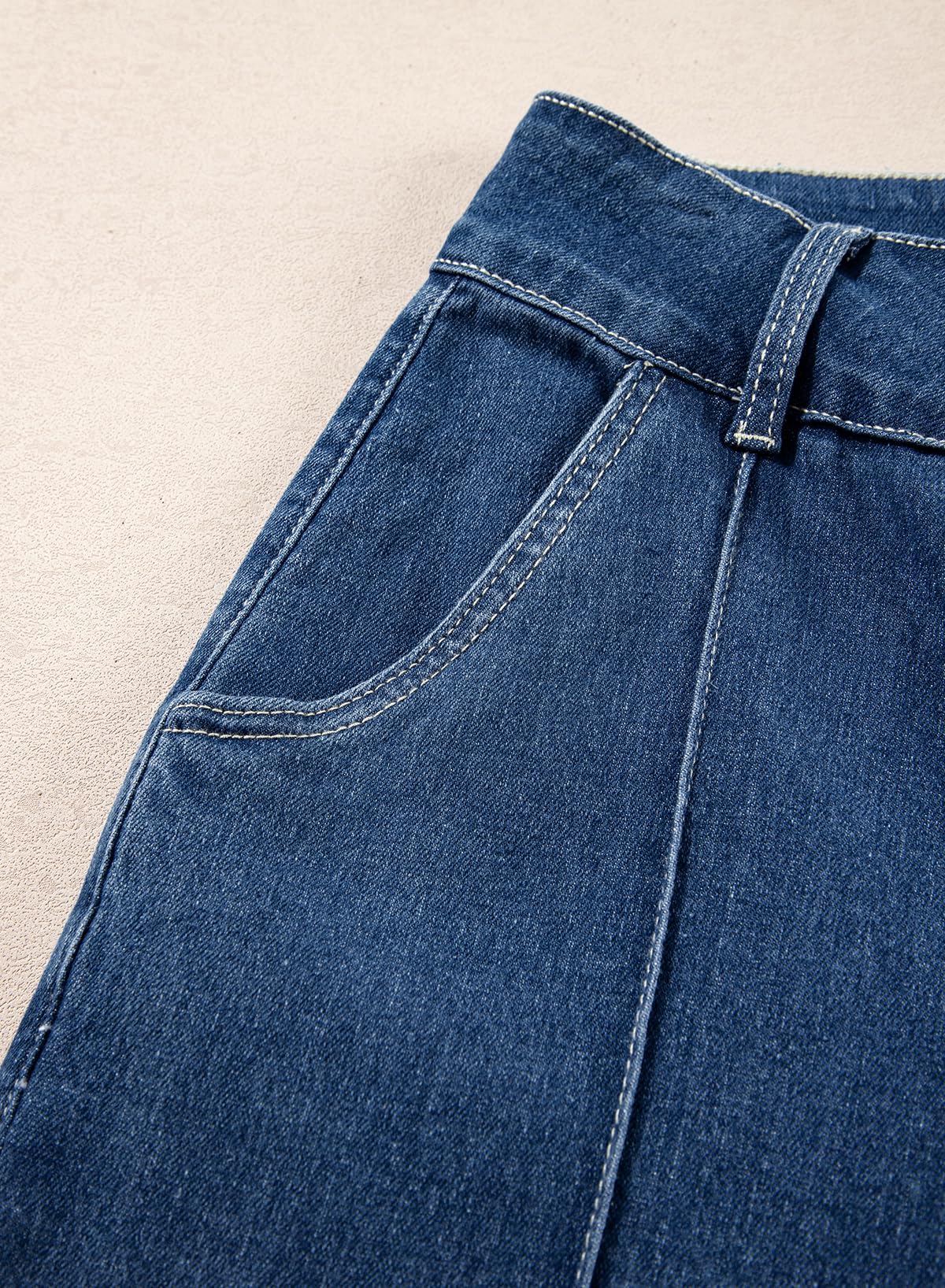 Women's Wide Leg Flare Jeans Baggy High Waisted Stretch Denim Pants