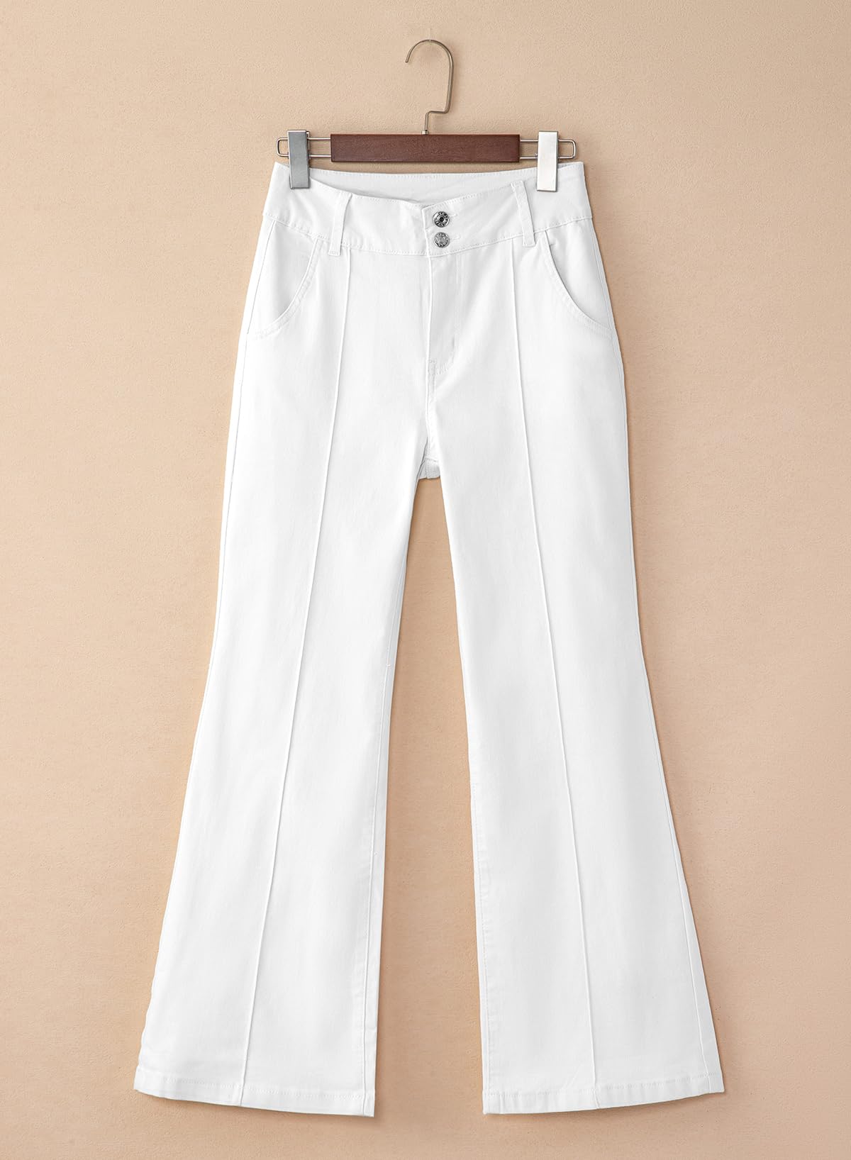 Women's Wide Leg Flare Jeans Baggy High Waisted Stretch Denim Pants