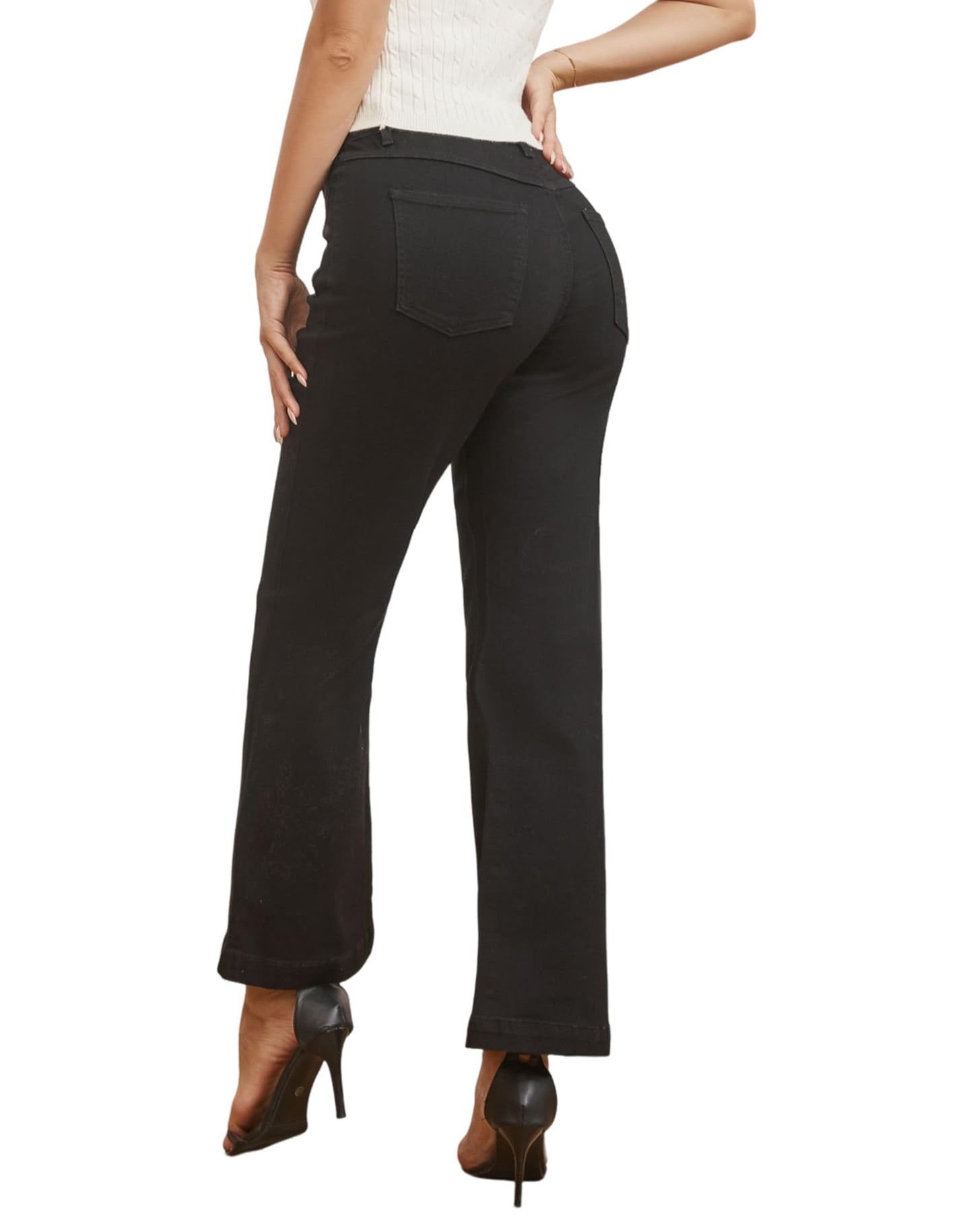 Women’s Wide Leg Jeans High Waisted Stretchy Flare Jeans Pants