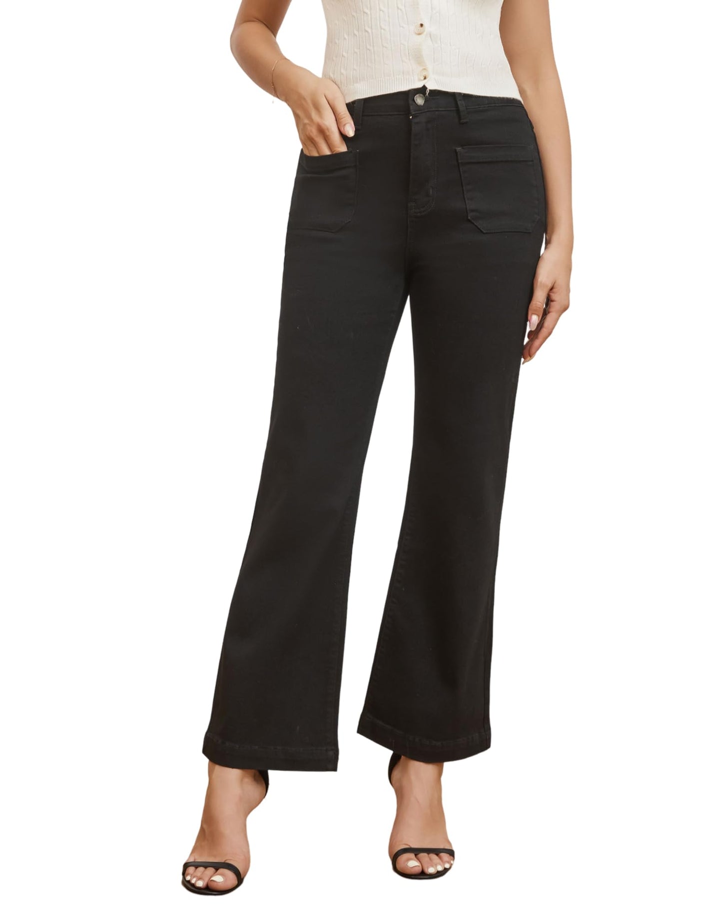 Women’s Wide Leg Jeans High Waisted Stretchy Flare Jeans Pants