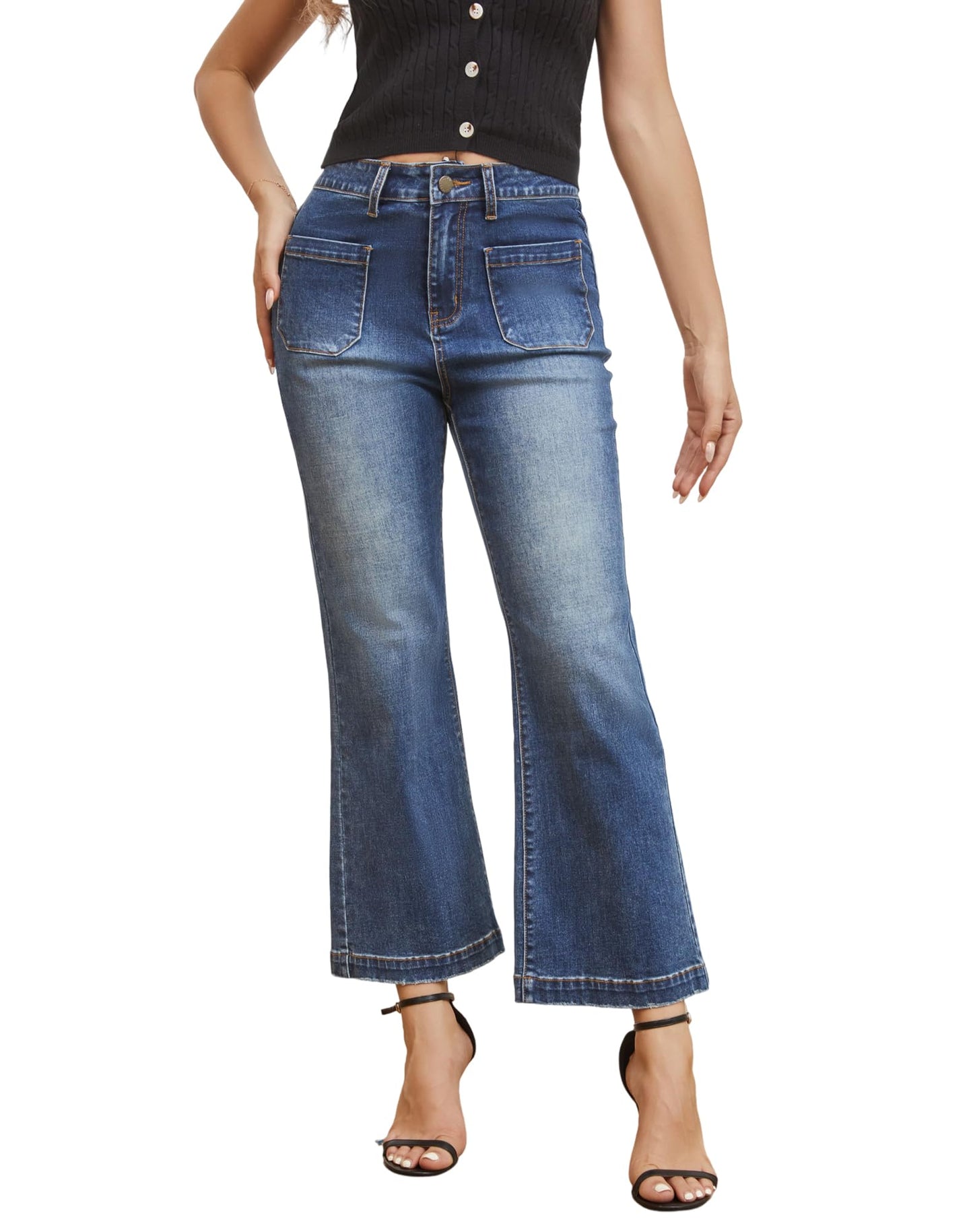 Women’s Wide Leg Jeans High Waisted Stretchy Flare Jeans Pants