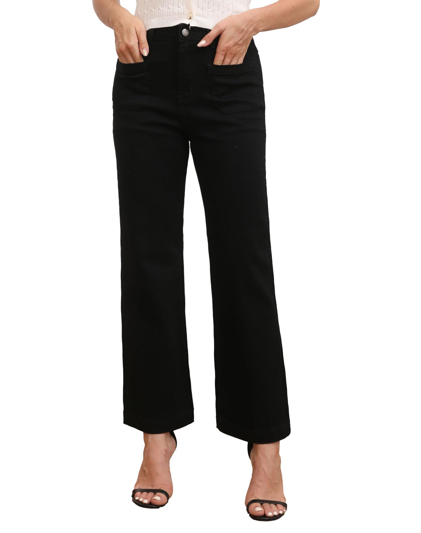 Women’s Wide Leg Jeans High Waisted Stretchy Flare Jeans Pants