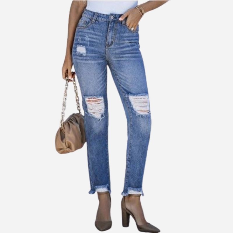 Women's Skinny Jeans Stretchy Ripped Distressed Denim Pants