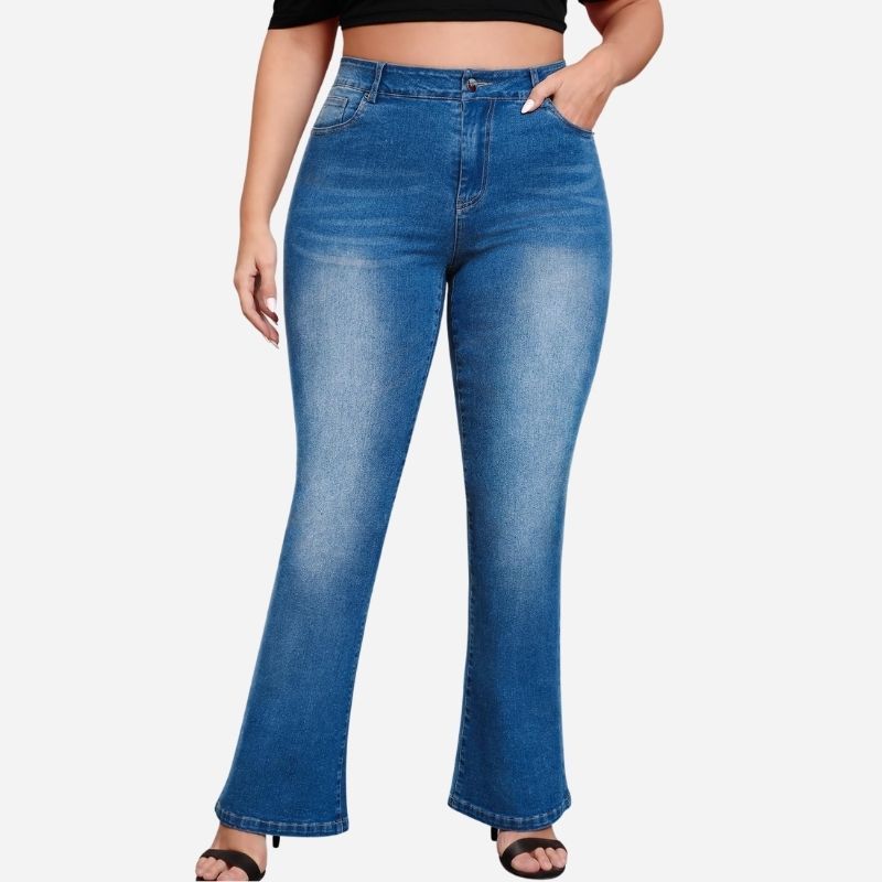 High Waisted Jeans for Women Plus Size Bootcut Denim High Rise Pants