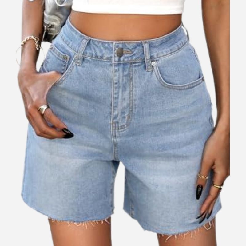 Women's Baggy Jean Shorts Wide Straight Leg Denim Shorts