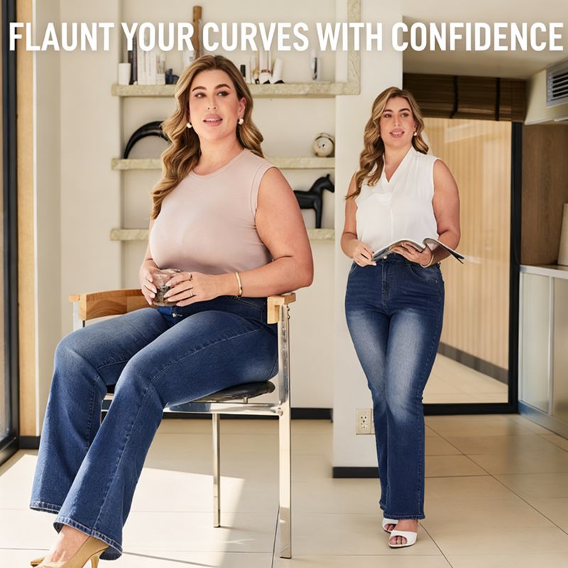 High Waisted Jeans for Women: Plus Size Bootcut Denim That Redefines Everyday Style