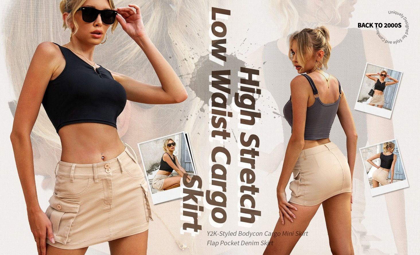 Women’s Cargo Denim Mini Skirt: Your Must-Have Y2K Bodycon Skirt for Summer