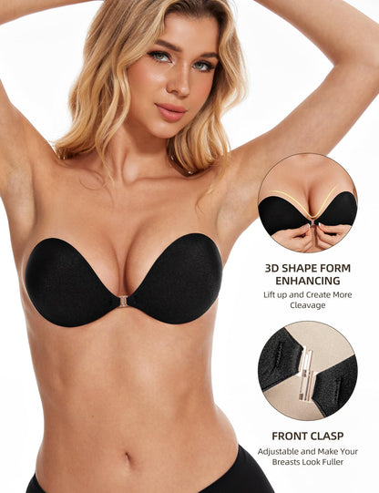 Adhesive Strapless Bra for Women Sticky Invisible Push up Silicone Bra