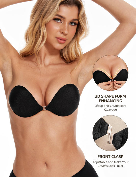 Adhesive Strapless Bra for Women Sticky Invisible Push up Silicone Bra
