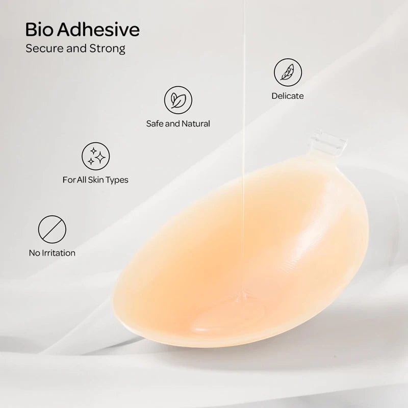 Adhesive Strapless Sticky Bra Invisible Push Up for Backless Dress