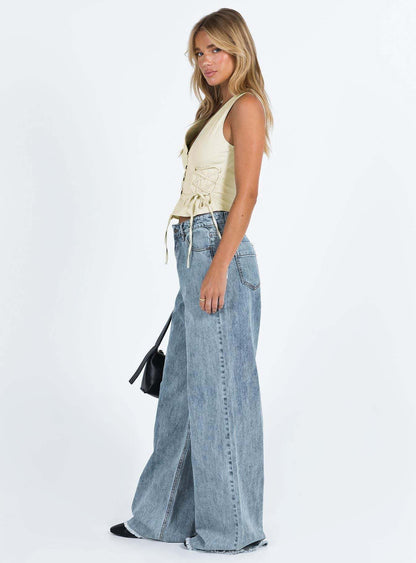 Baggy Jeans for Women Wide Leg Straight Trousers Floor Length Palazzo Denim