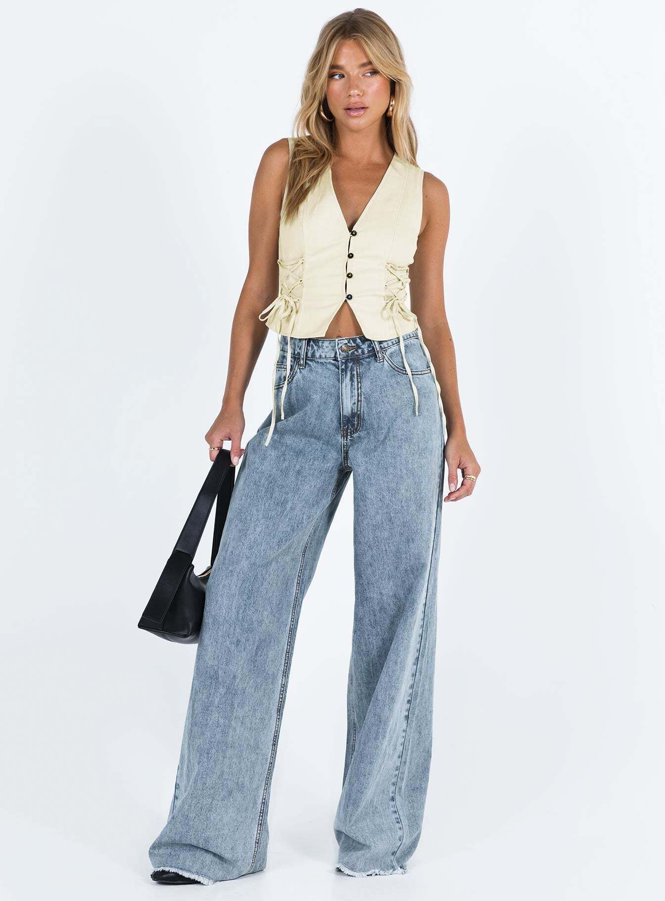 Baggy Jeans for Women Wide Leg Straight Trousers Floor Length Palazzo Denim