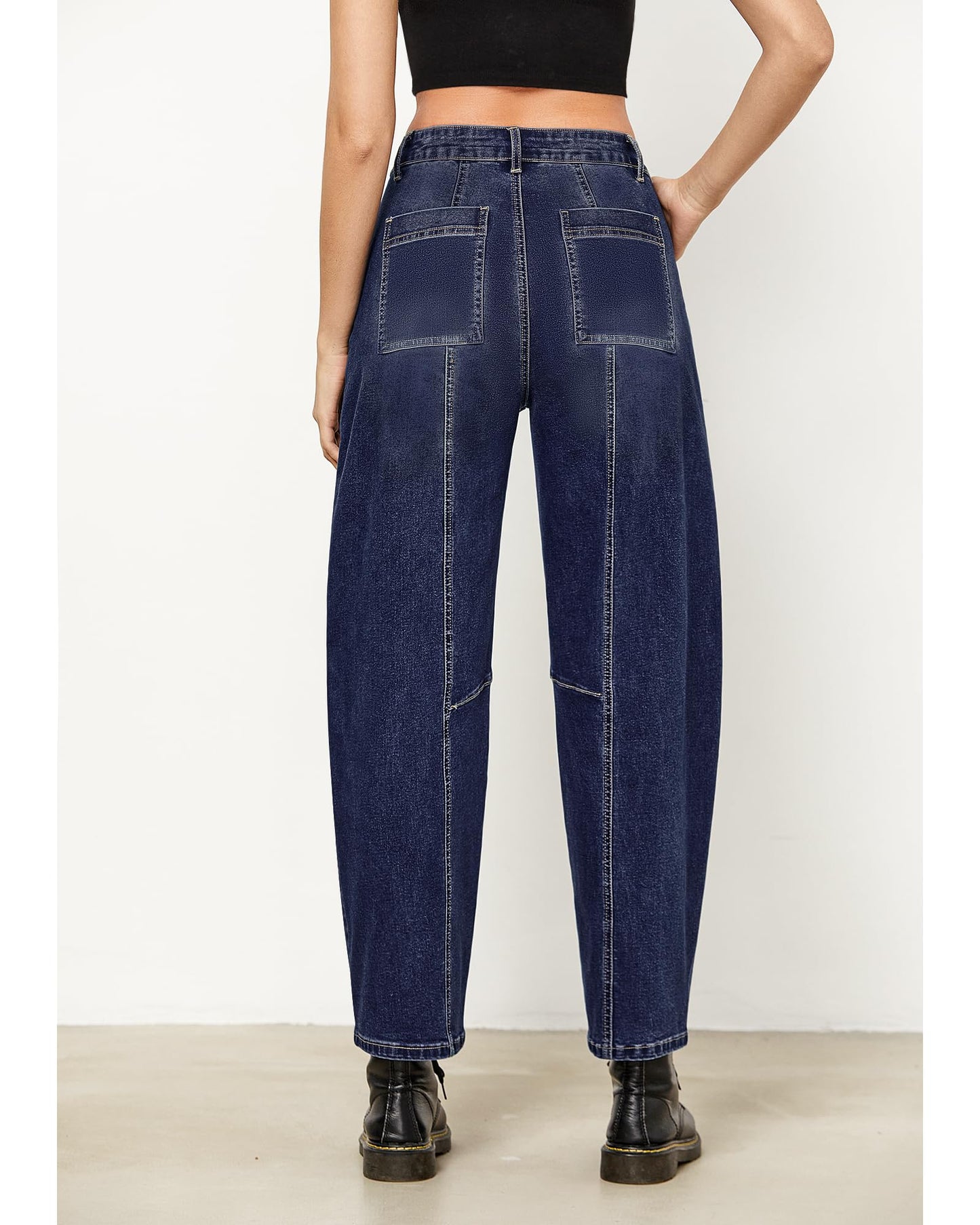Barrel Jeans for Women High Waisted Wide Leg Baggy Denim Trouser Jeans