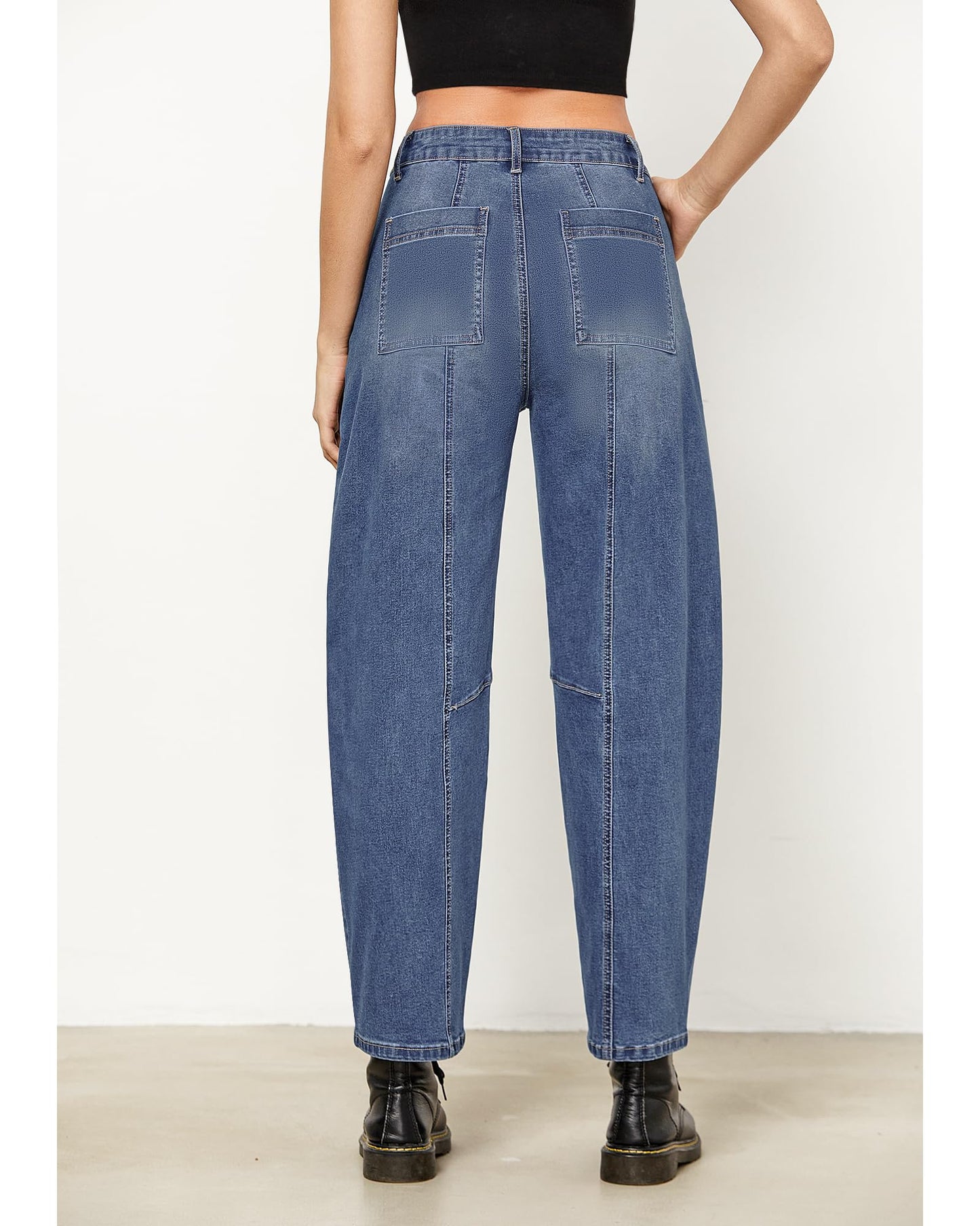 Barrel Jeans for Women High Waisted Wide Leg Baggy Denim Trouser Jeans