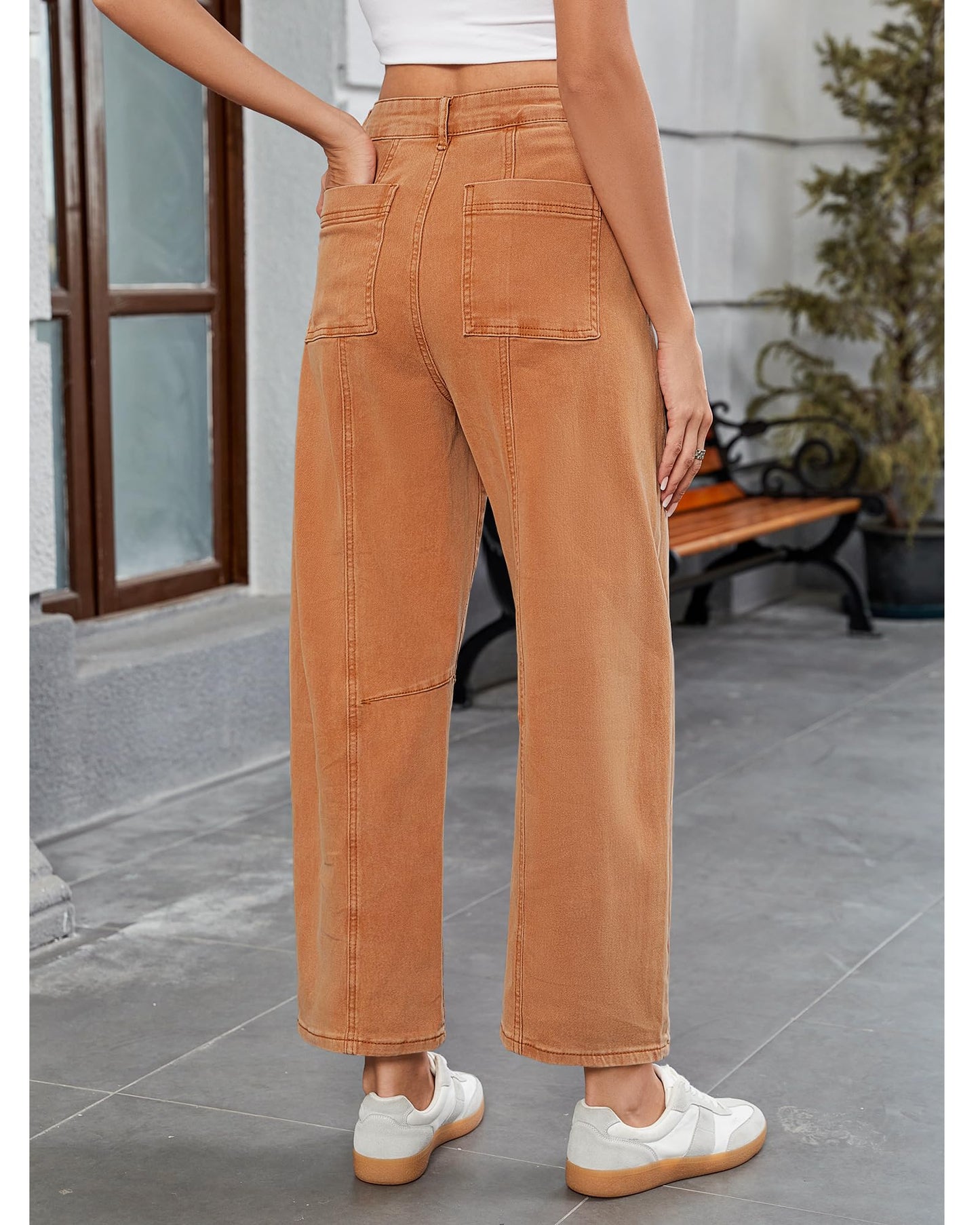 Barrel Jeans for Women High Waisted Wide Leg Baggy Denim Trouser Jeans
