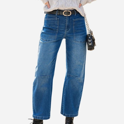 Barrel Jeans for Women High Waisted Wide Leg Baggy Denim Trouser Jeans