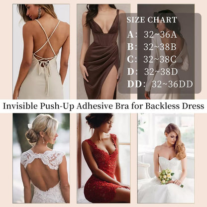 Invisible Adhesive Bra Sticky Strapless Bra with Halter Neck Strap