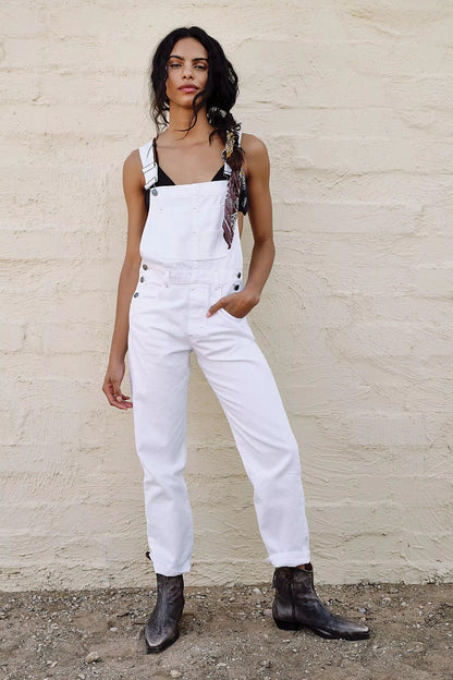 Denim Overalls Jumpsuit Rompers Women Y2k Baggy Bib Long Pants Jeans Streetwear