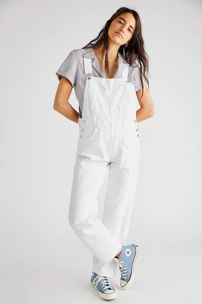Denim Overalls Jumpsuit Rompers Women Y2k Baggy Bib Long Pants Jeans Streetwear