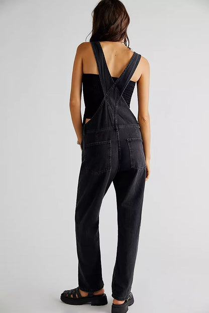 Denim Overalls Jumpsuit Rompers Women Y2k Baggy Bib Long Pants Jeans Streetwear