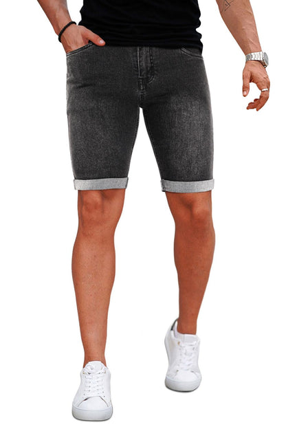 Denim Shorts Men Stretch Skinny Jean Short Pants for Men