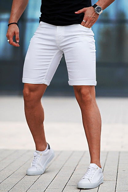 Denim Shorts Men Stretch Skinny Jean Short Pants for Men