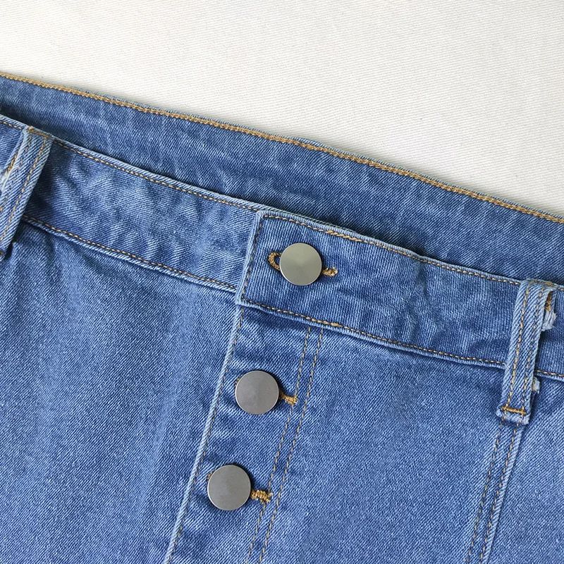 Jeansrock für Damen, verwaschener Fischschwanz-Jeansrock, Midirock