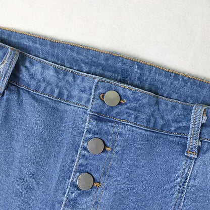 Jeansrock für Damen, verwaschener Fischschwanz-Jeansrock, Midirock